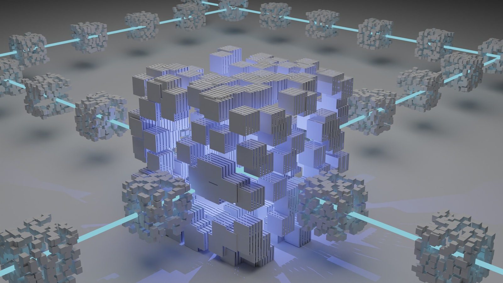 AI-composed basket, abstract render