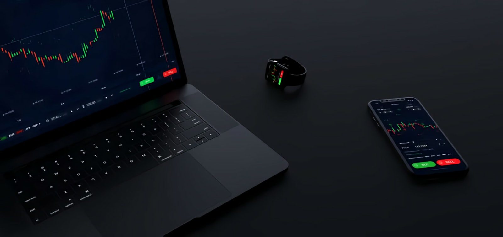 Trading terminal on screen